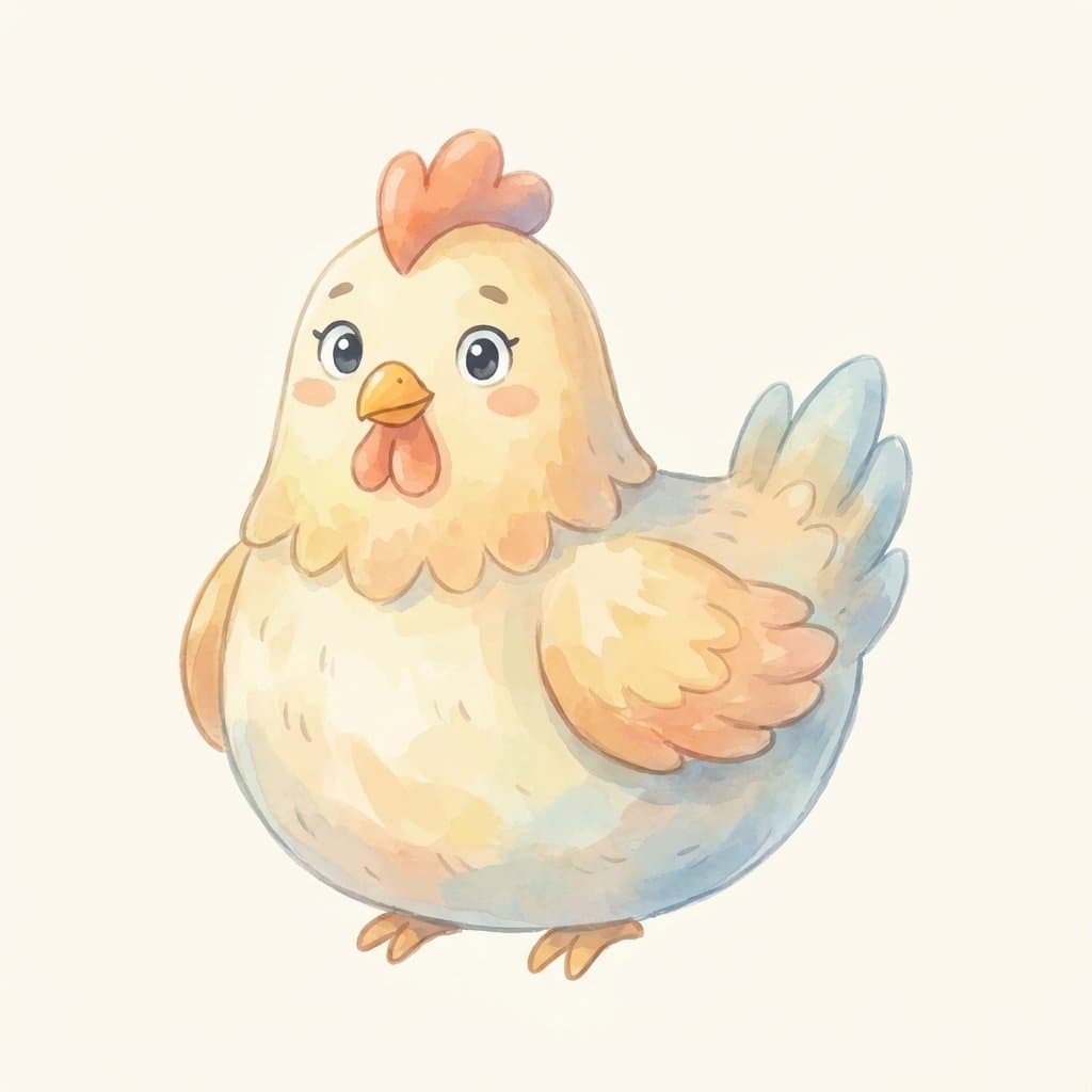 chicken flashcard illustration