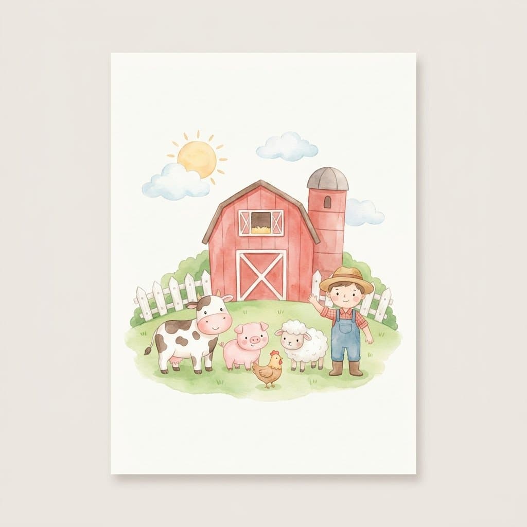 farm flashcard illustration
