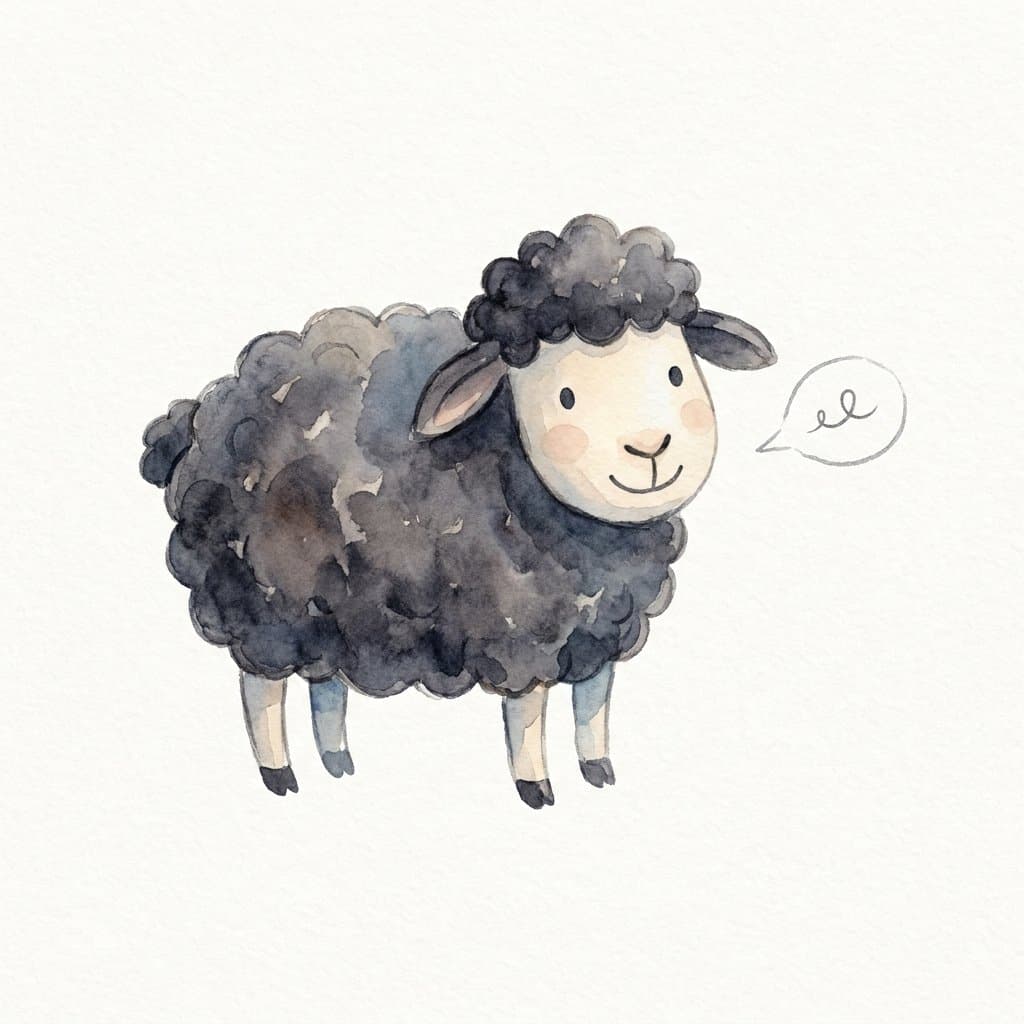 sheep flashcard illustration