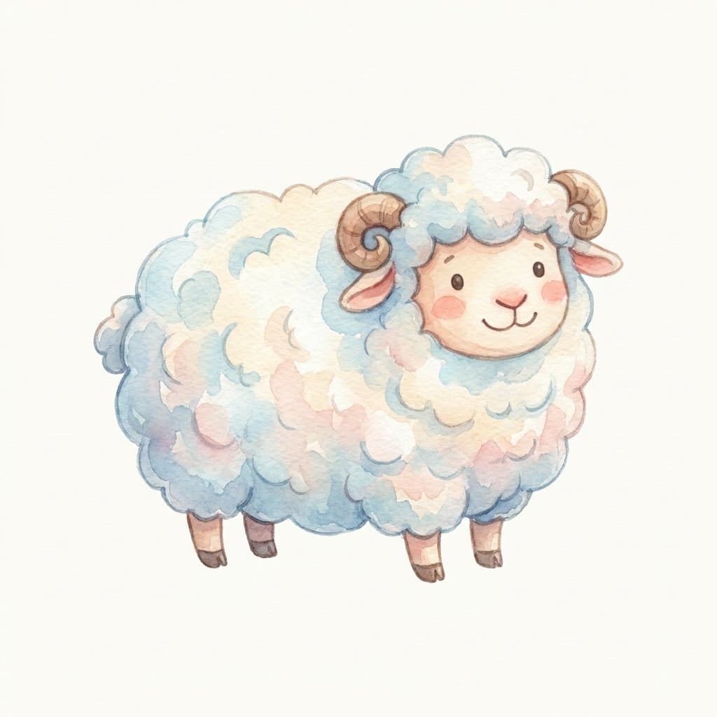 wool flashcard illustration