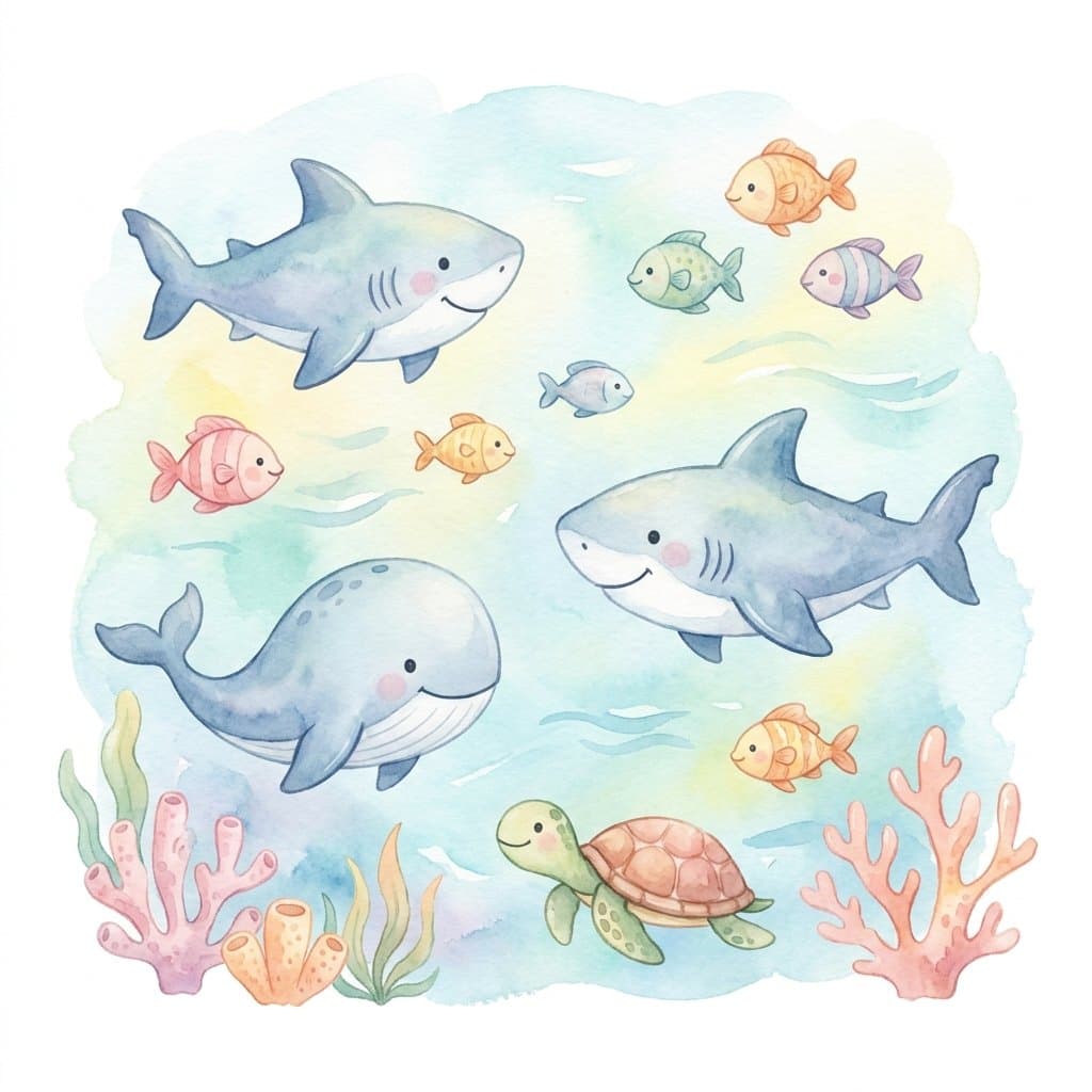 ocean flashcard illustration