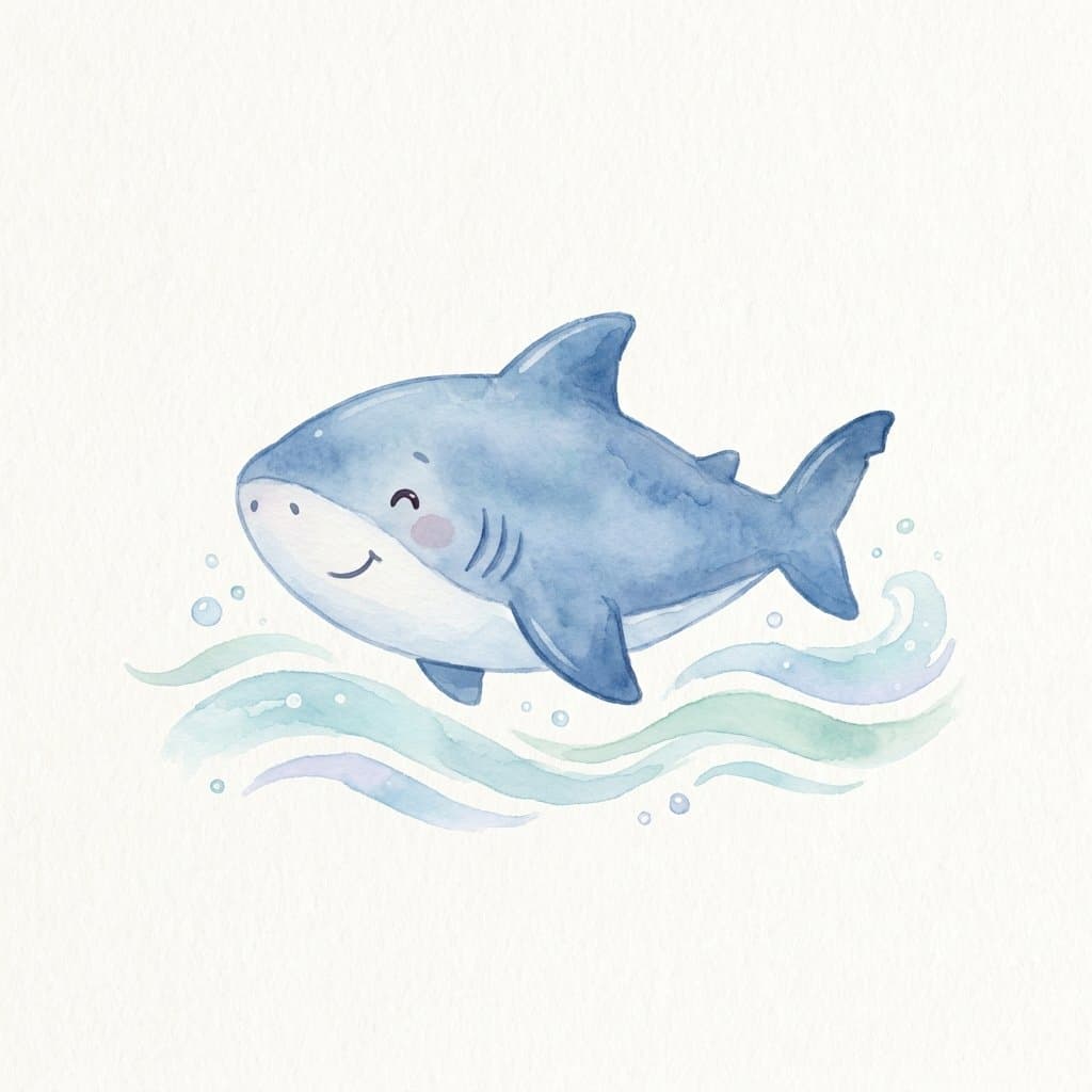 shark flashcard illustration
