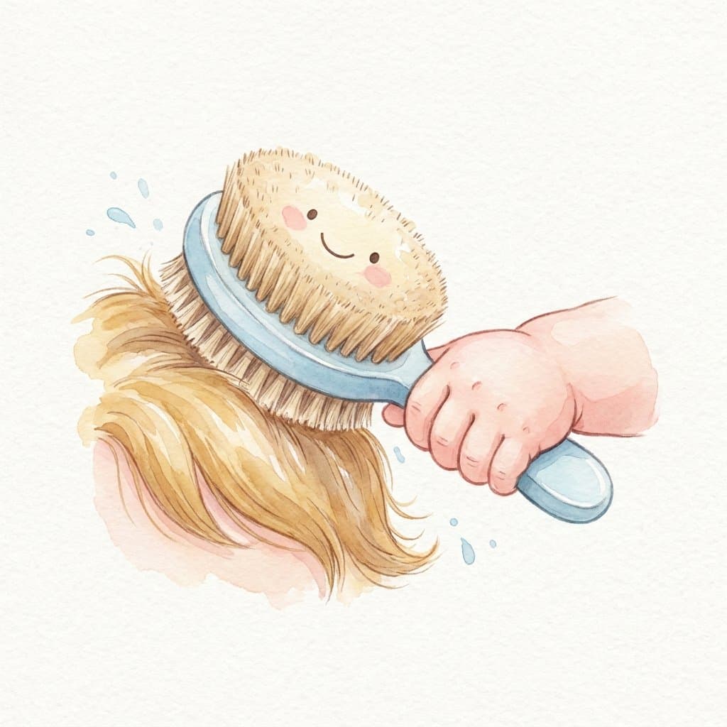 brush flashcard illustration