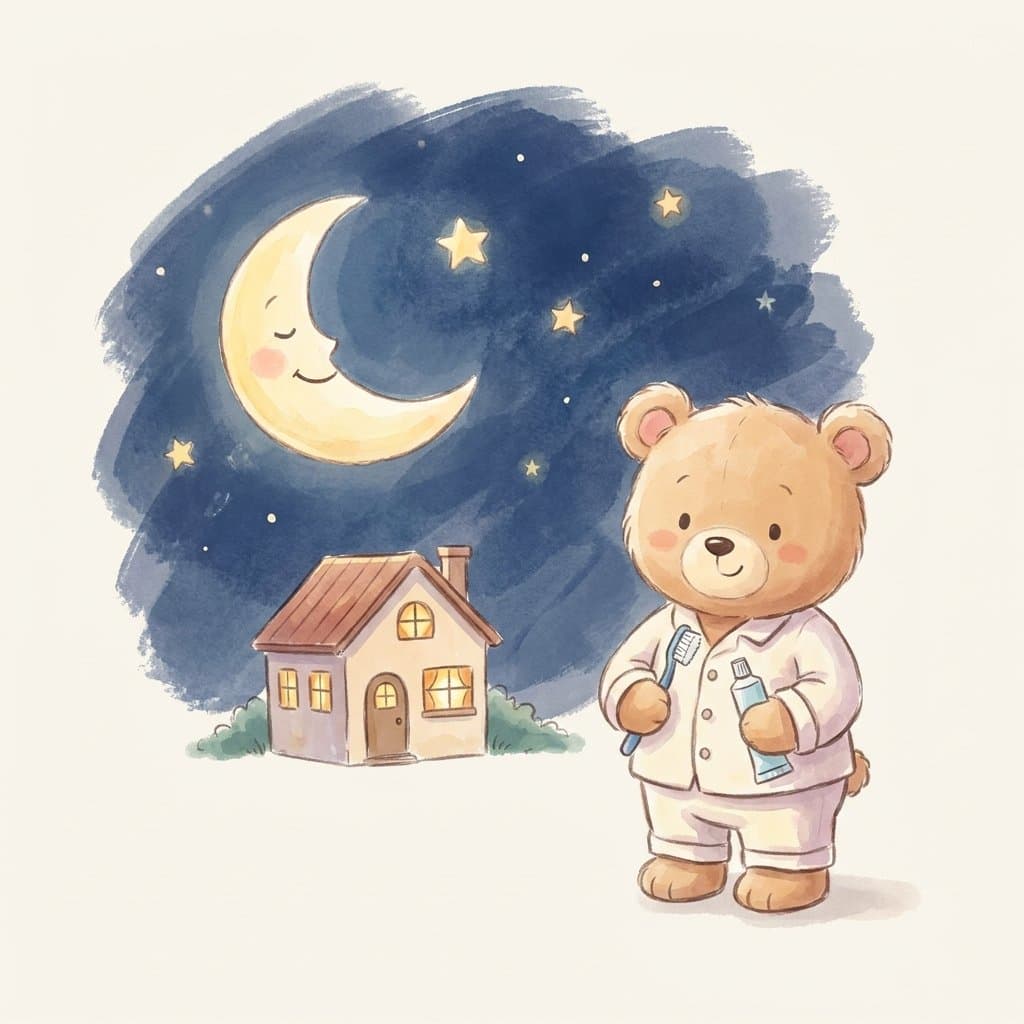 night flashcard illustration