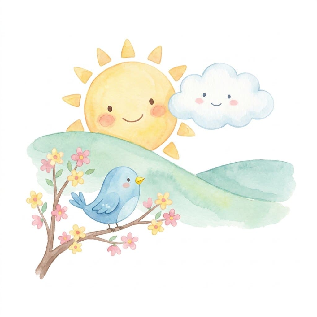 morning flashcard illustration