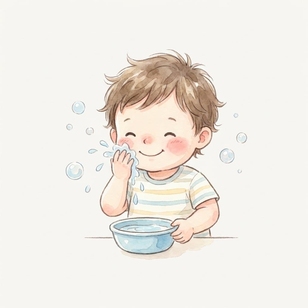 wash flashcard illustration