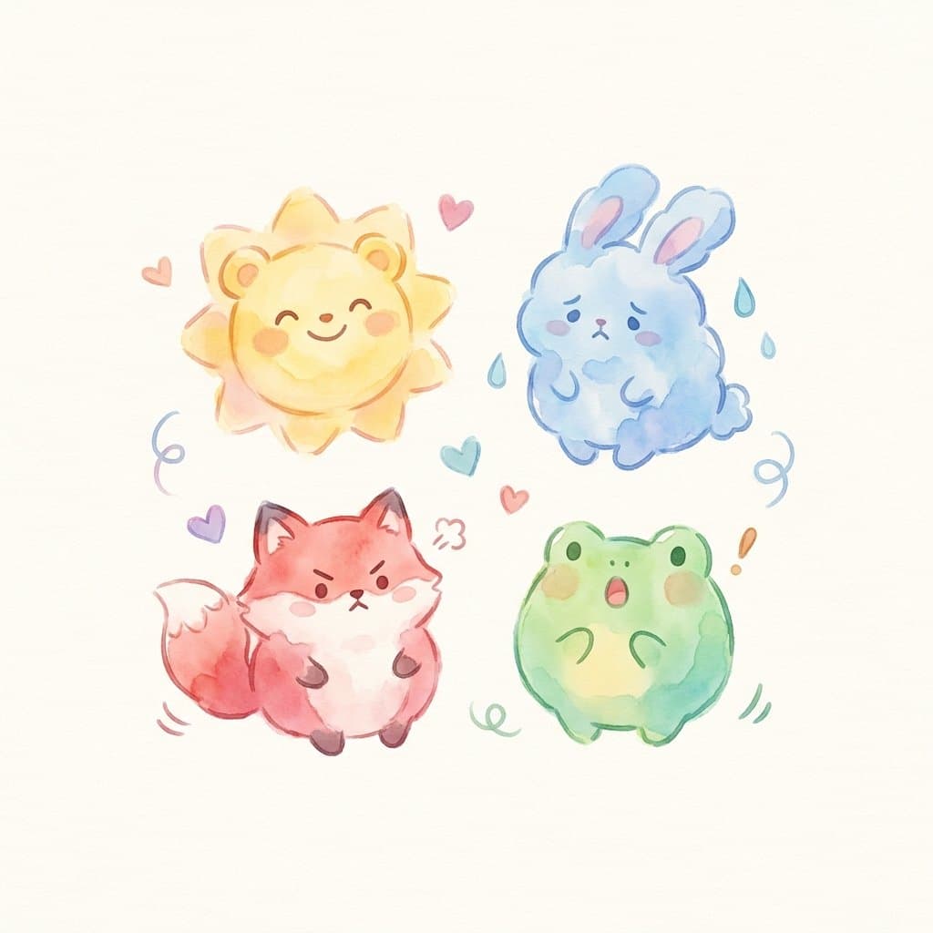 feelings flashcard illustration