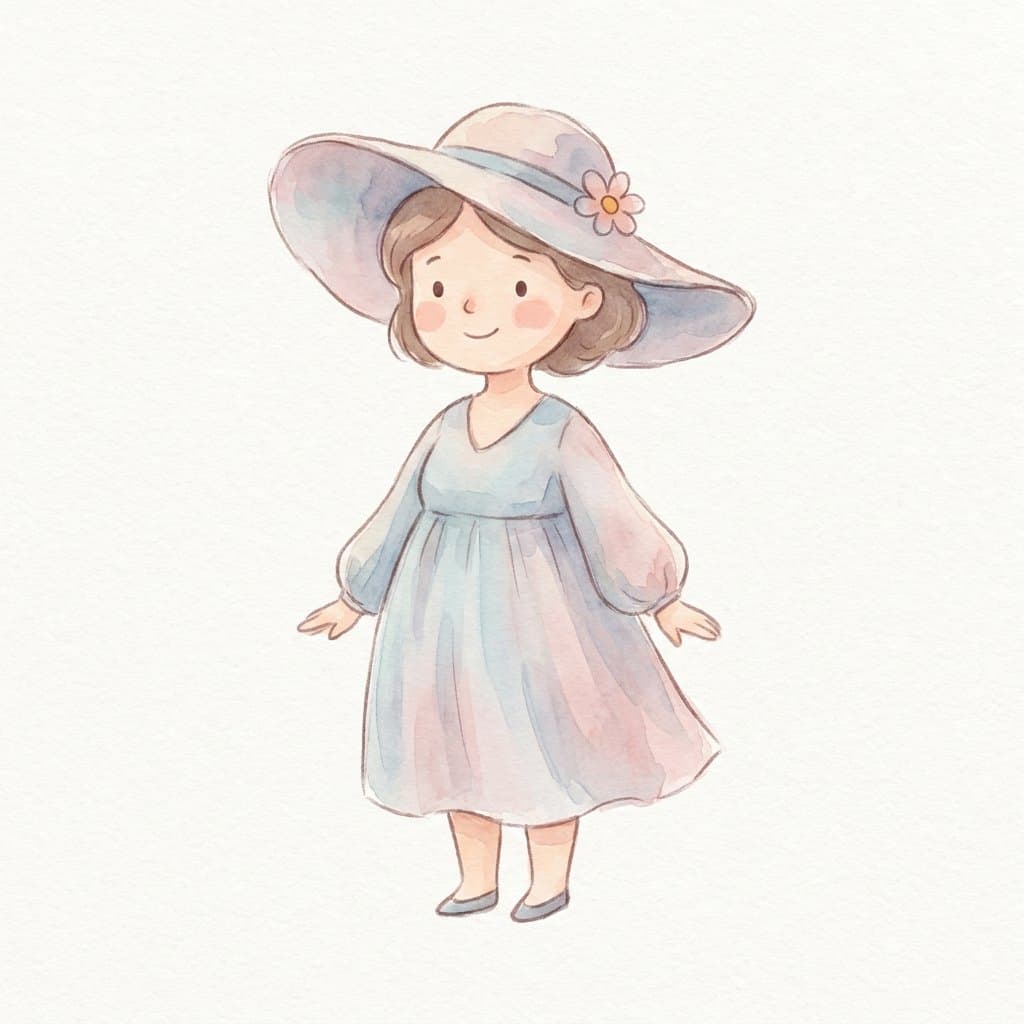 lady flashcard illustration
