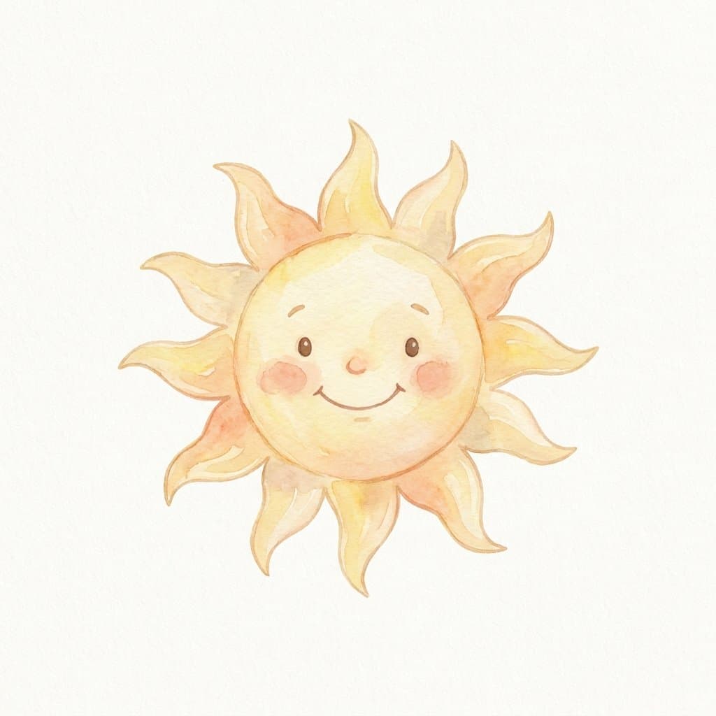 sun flashcard illustration