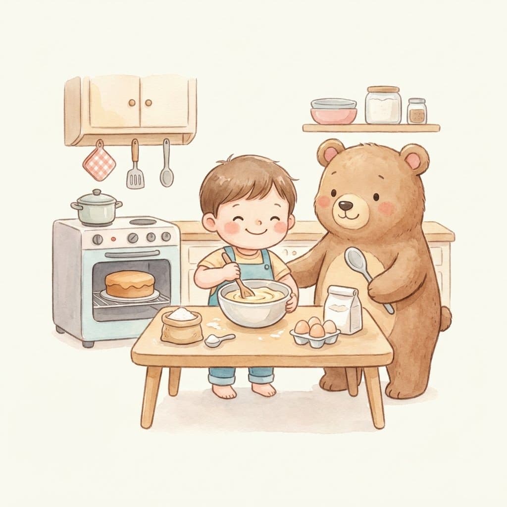 bake flashcard illustration