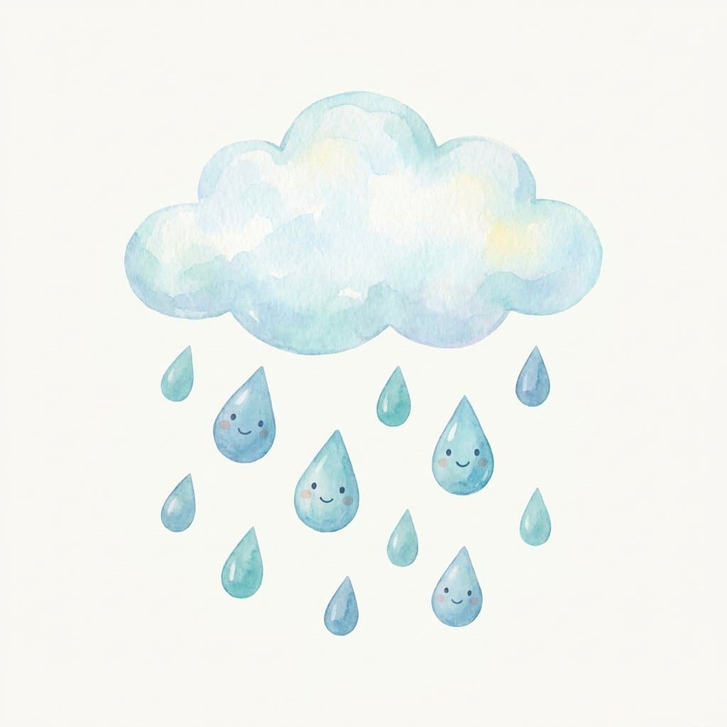 rain flashcard illustration