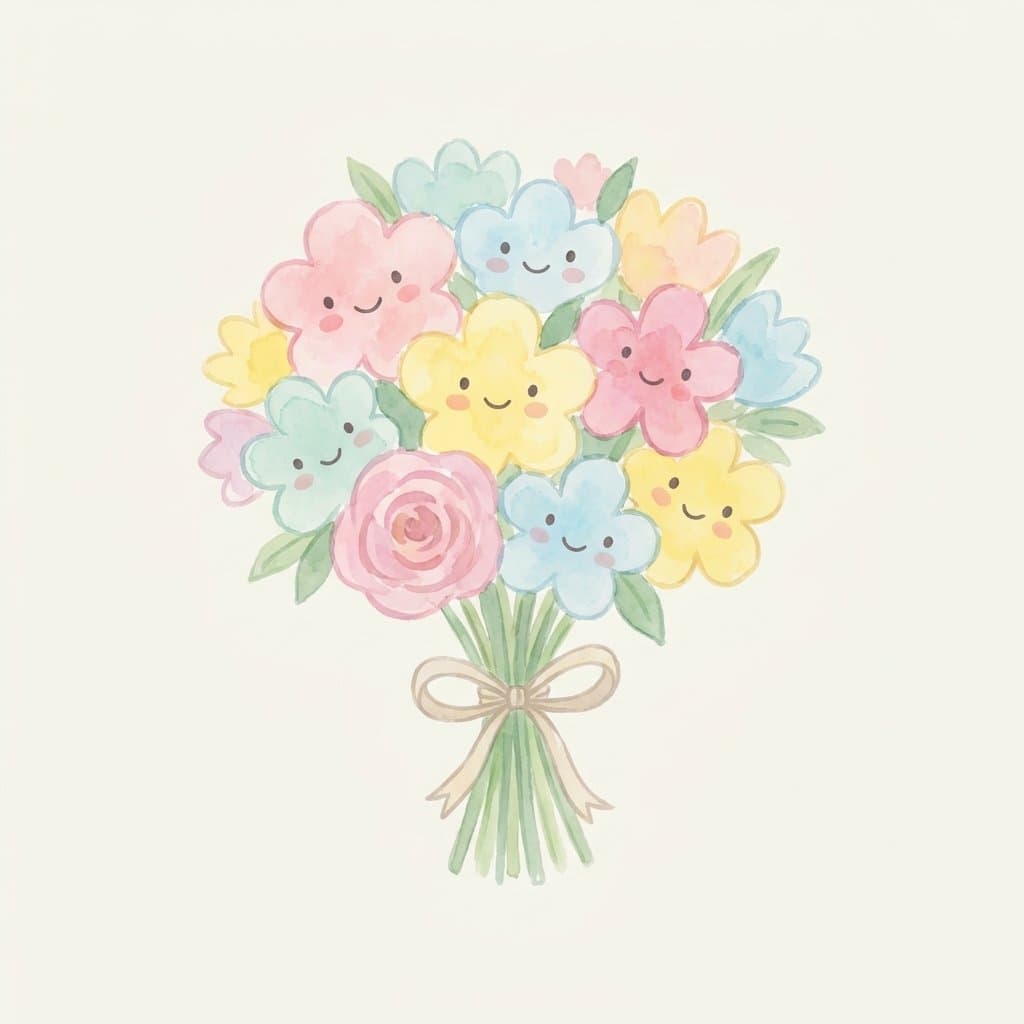 flower flashcard illustration