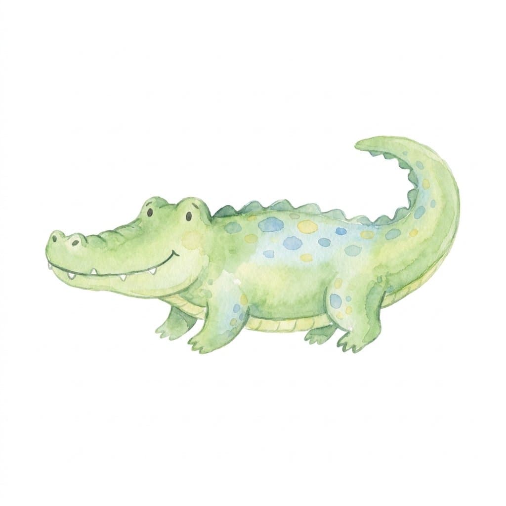 crocodile flashcard illustration