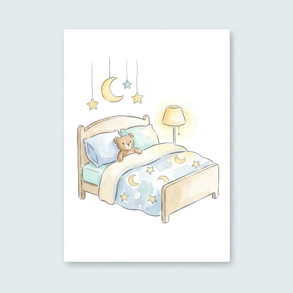 bed flashcard illustration