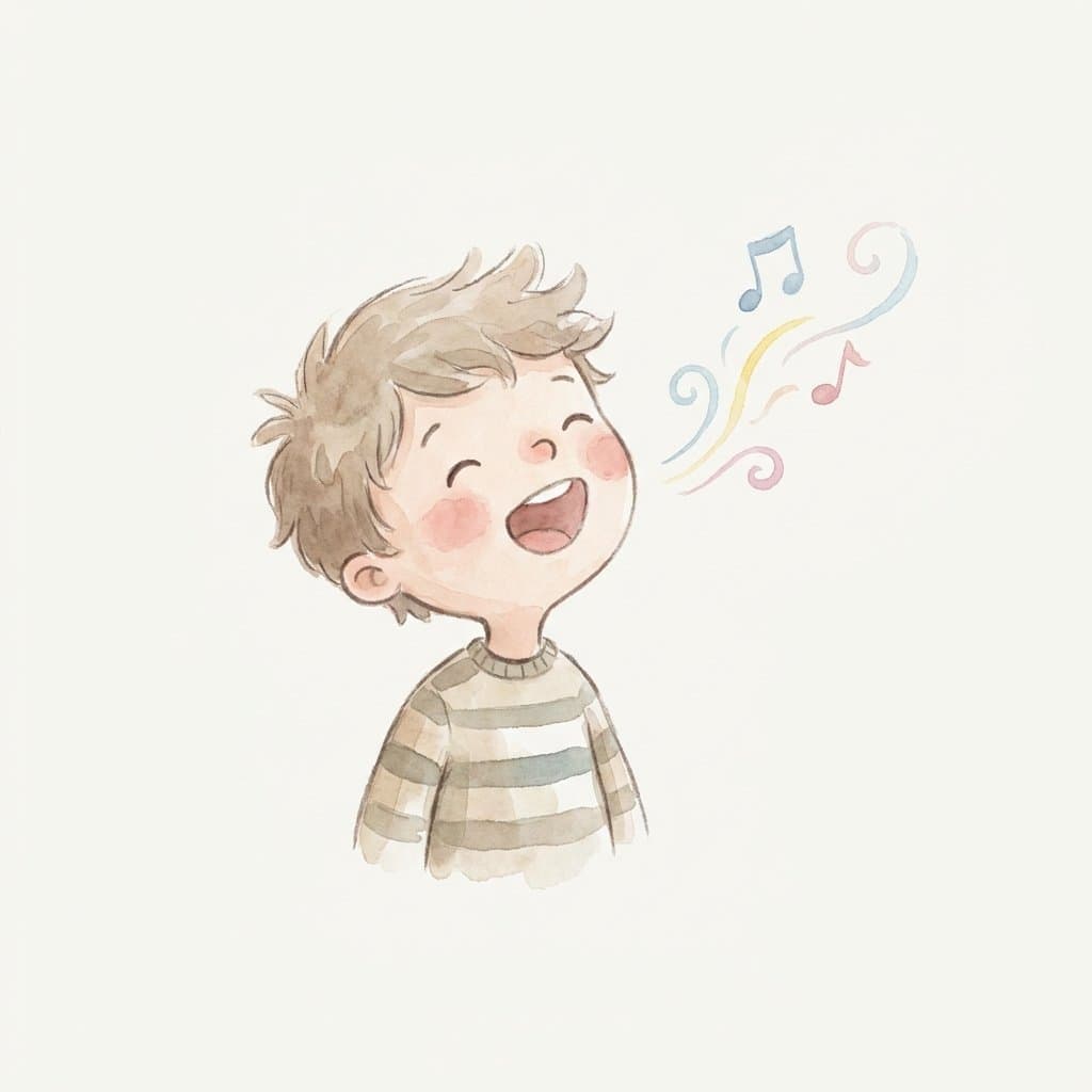 sing flashcard illustration