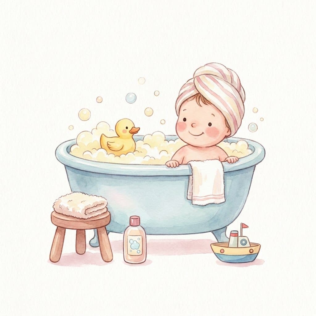 bath flashcard illustration