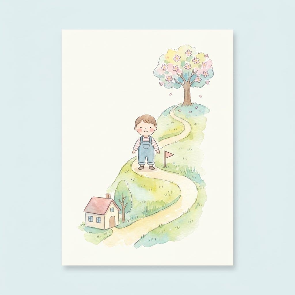 halfway flashcard illustration