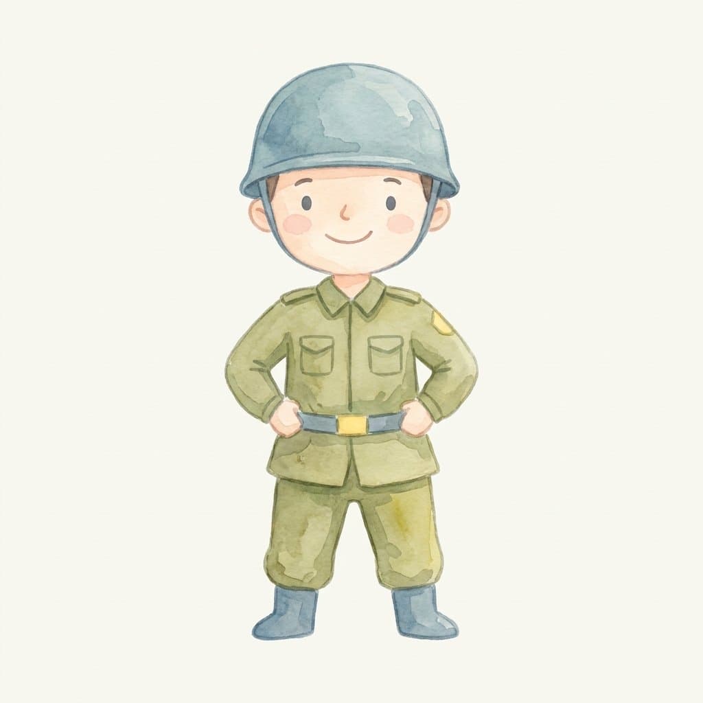 soldier flashcard illustration