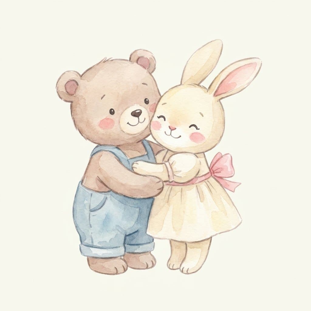 hug flashcard illustration