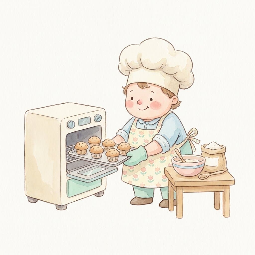 baker flashcard illustration