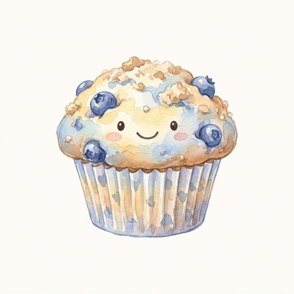 muffin flashcard illustration