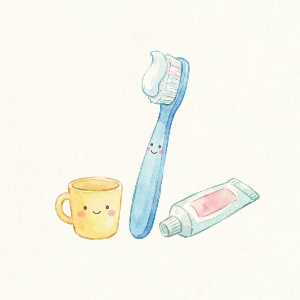 brush flashcard illustration