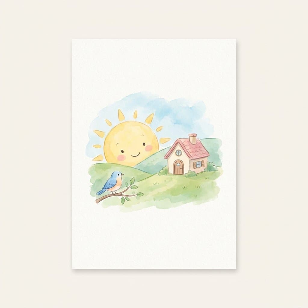 morning flashcard illustration