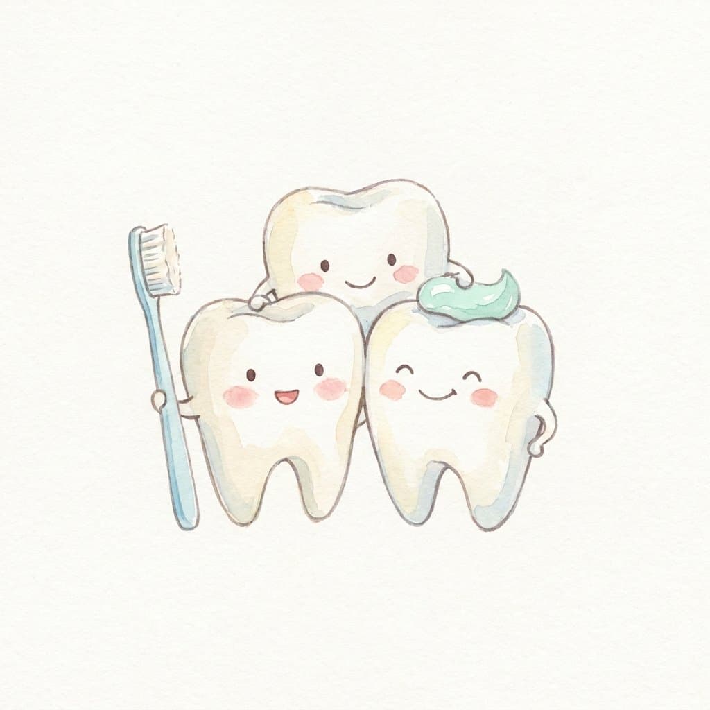 teeth flashcard illustration