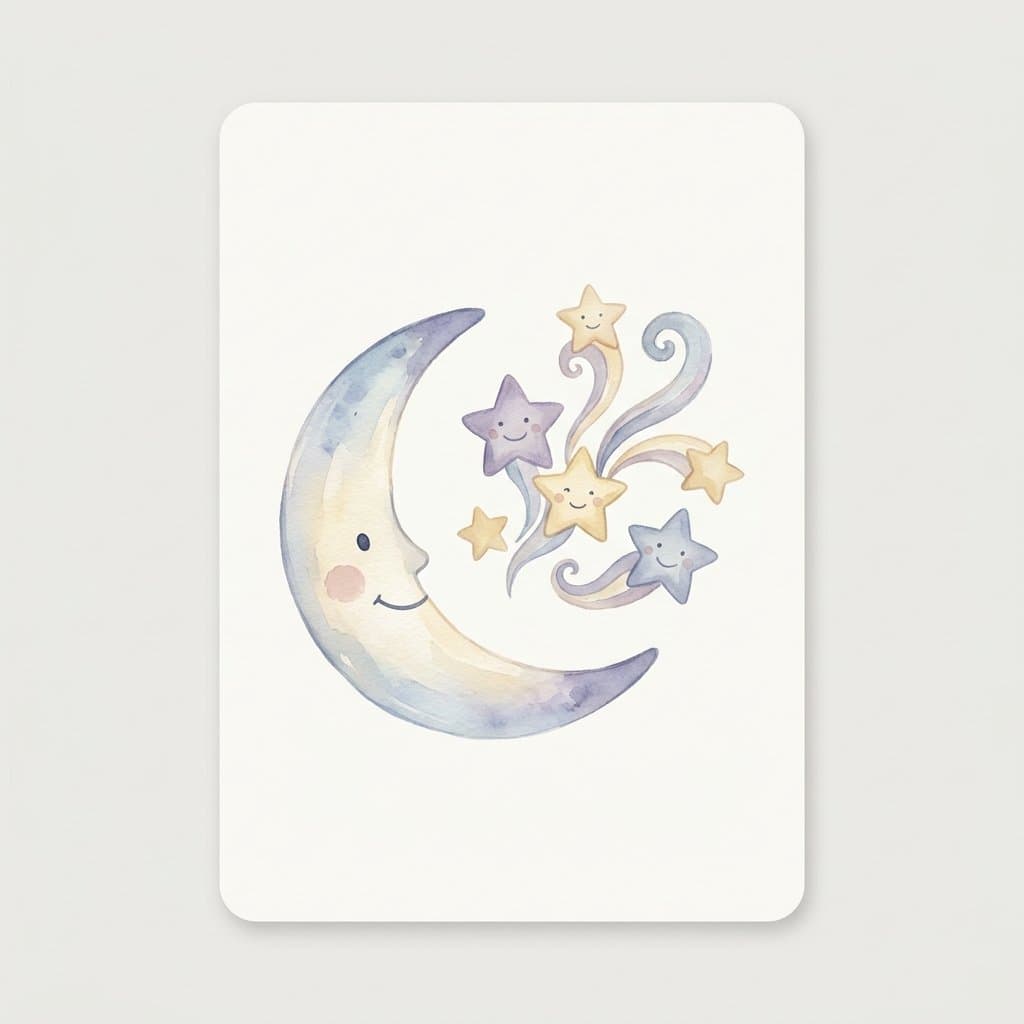 night flashcard illustration
