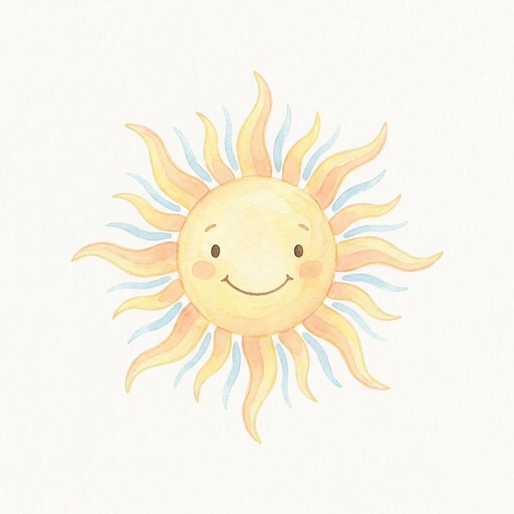 sun flashcard illustration
