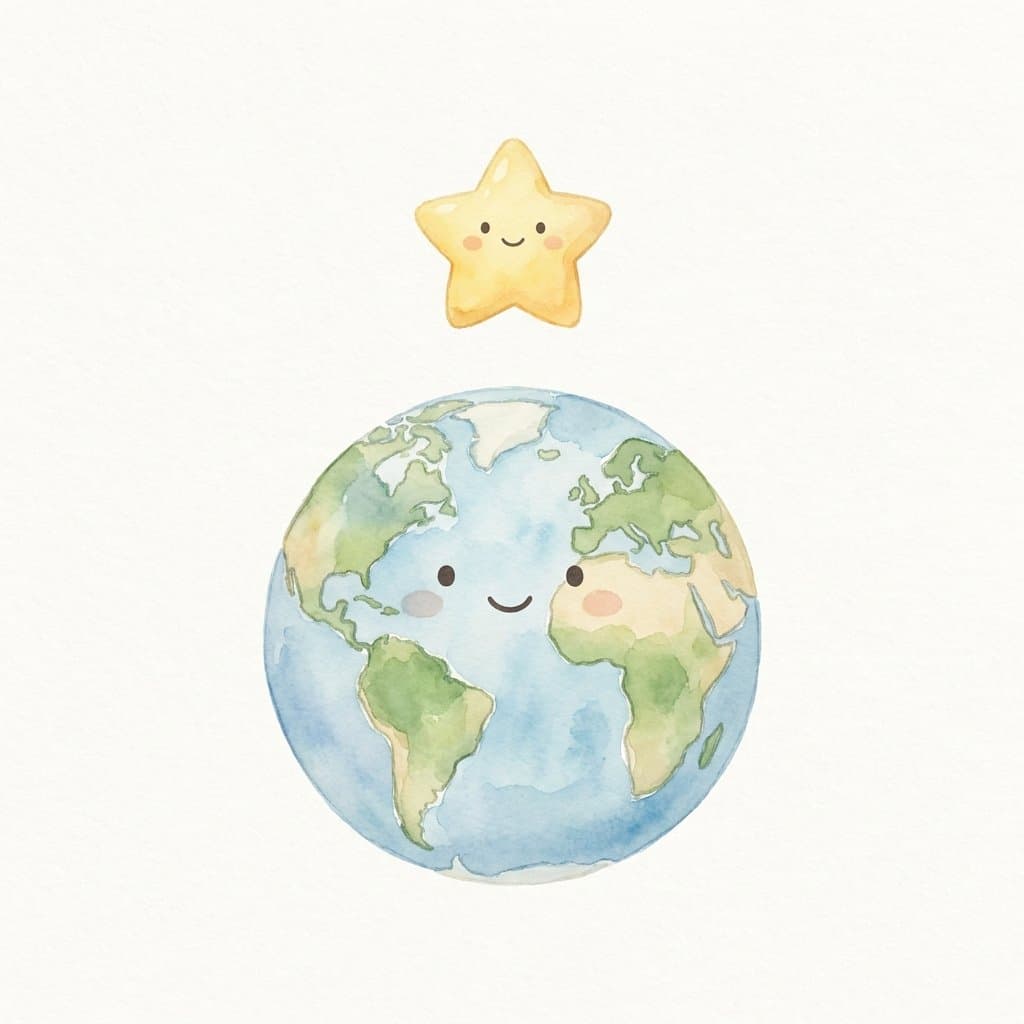 world flashcard illustration