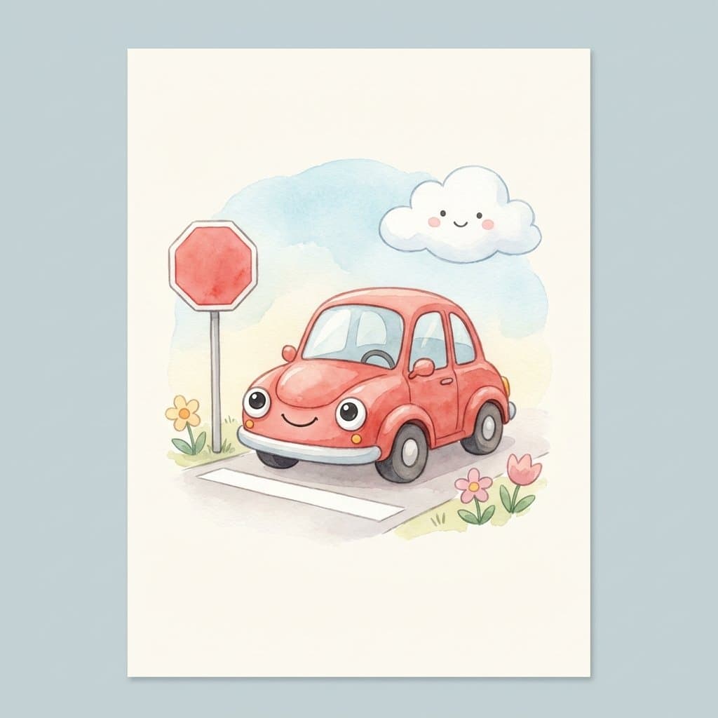 stop flashcard illustration