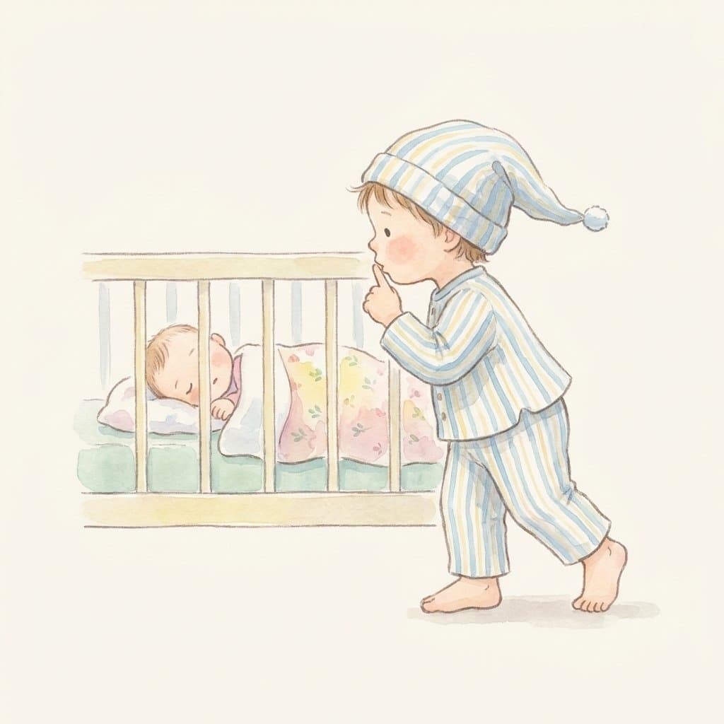 tiptoe flashcard illustration
