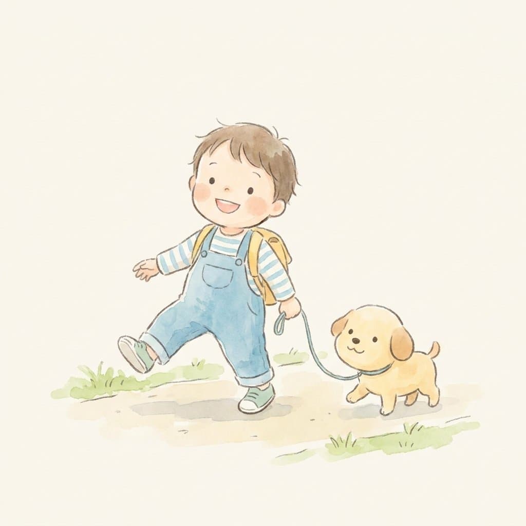 walk flashcard illustration
